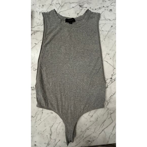 Alala Grey Flex Back Sleevelss Tank Top Bodysuit Grey Medium M Pristine - Picture 1 of 7
